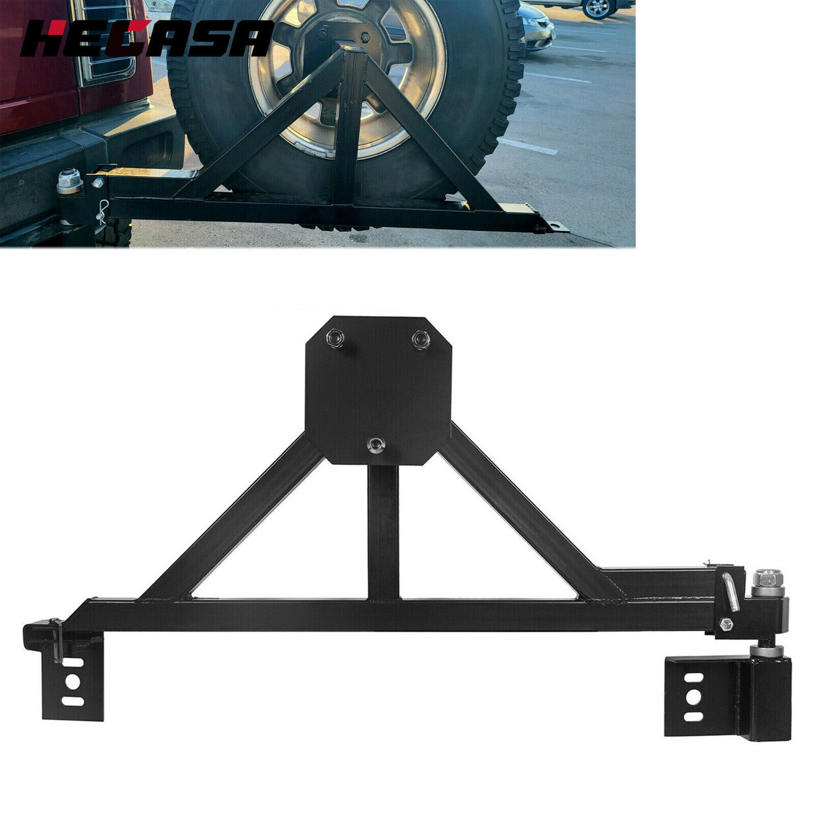 HECASA Heavy Duty Spare Tire Carrier Mount w/Drop Down Option For All Hummer H2