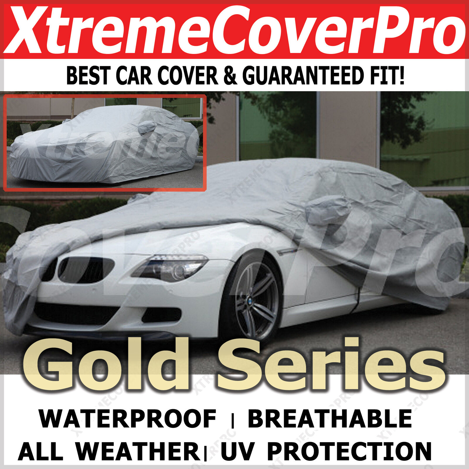 2015 BMW M6 COUPE Waterproof Car Cover w/Mirror Pockets - Gray