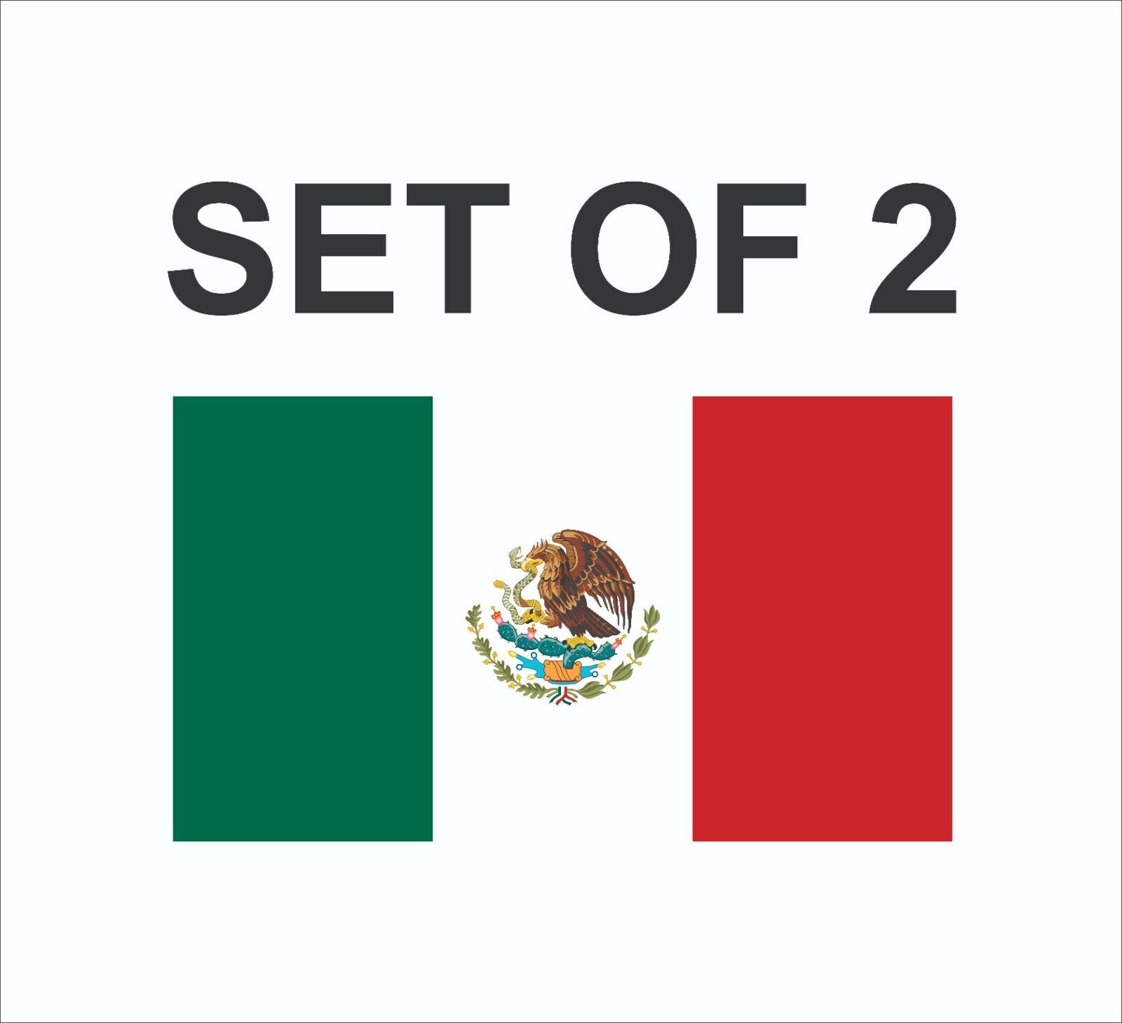 SET Of 2 Mexico Flag Sticker Decal Vinyl Mexican Bumper Truck Car Window