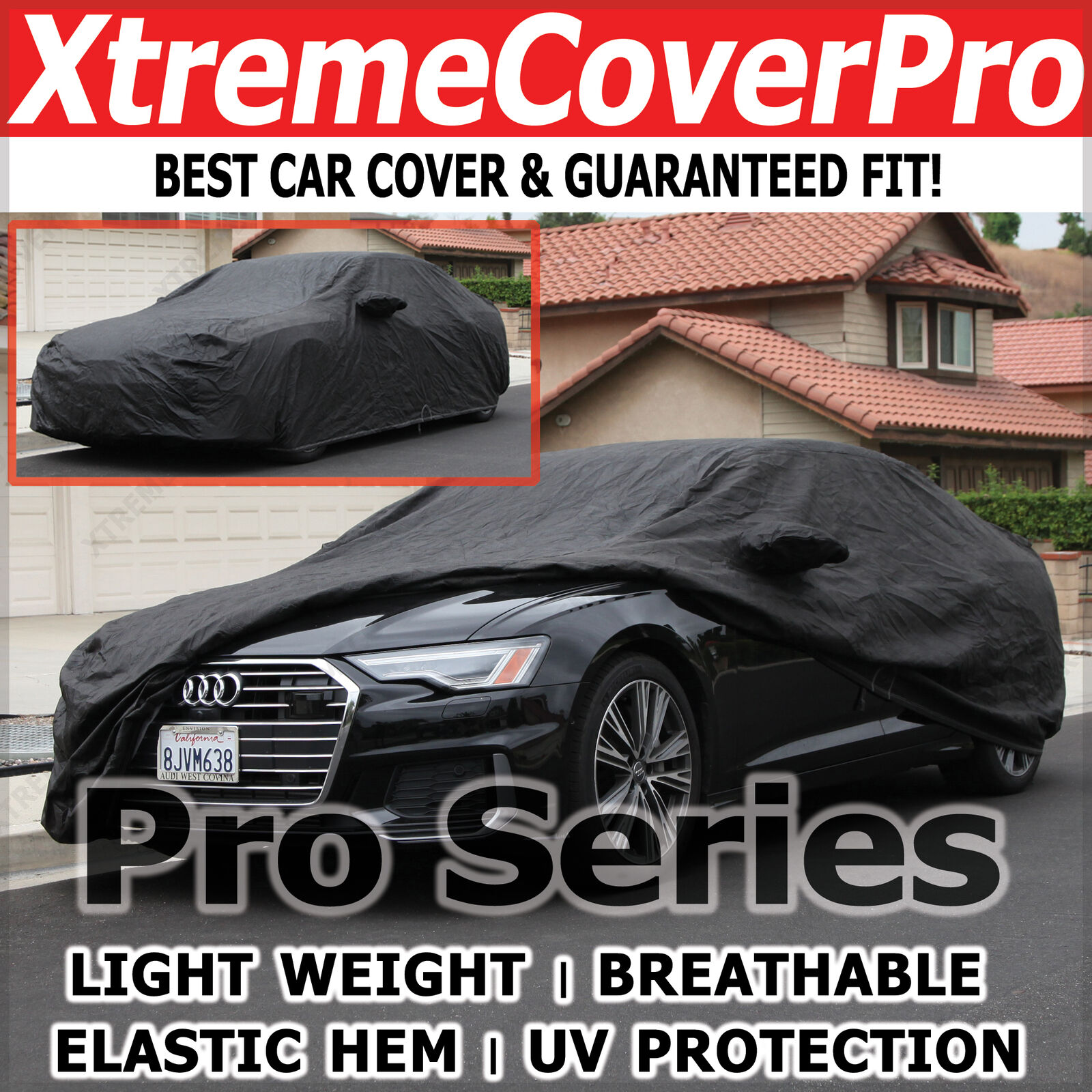 2015 AUDI A5 S5 RS5 CABRIOLET Breathable Car Cover w/Mirror Pockets - Black