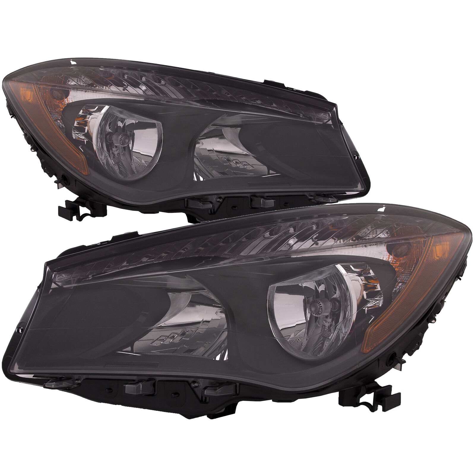 Headlight Set Halogen Black Fits 2014-2019 Mercedes Benz CLA250/CLA45 AMG