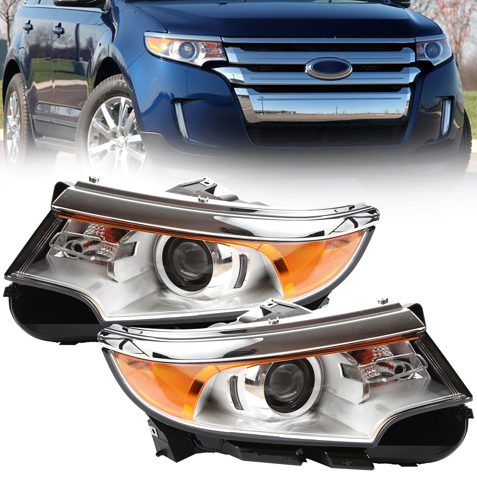 Headlights for 11-14 Ford Edge SE/SEL/Limited OE Style Projector Head Lamp L&R