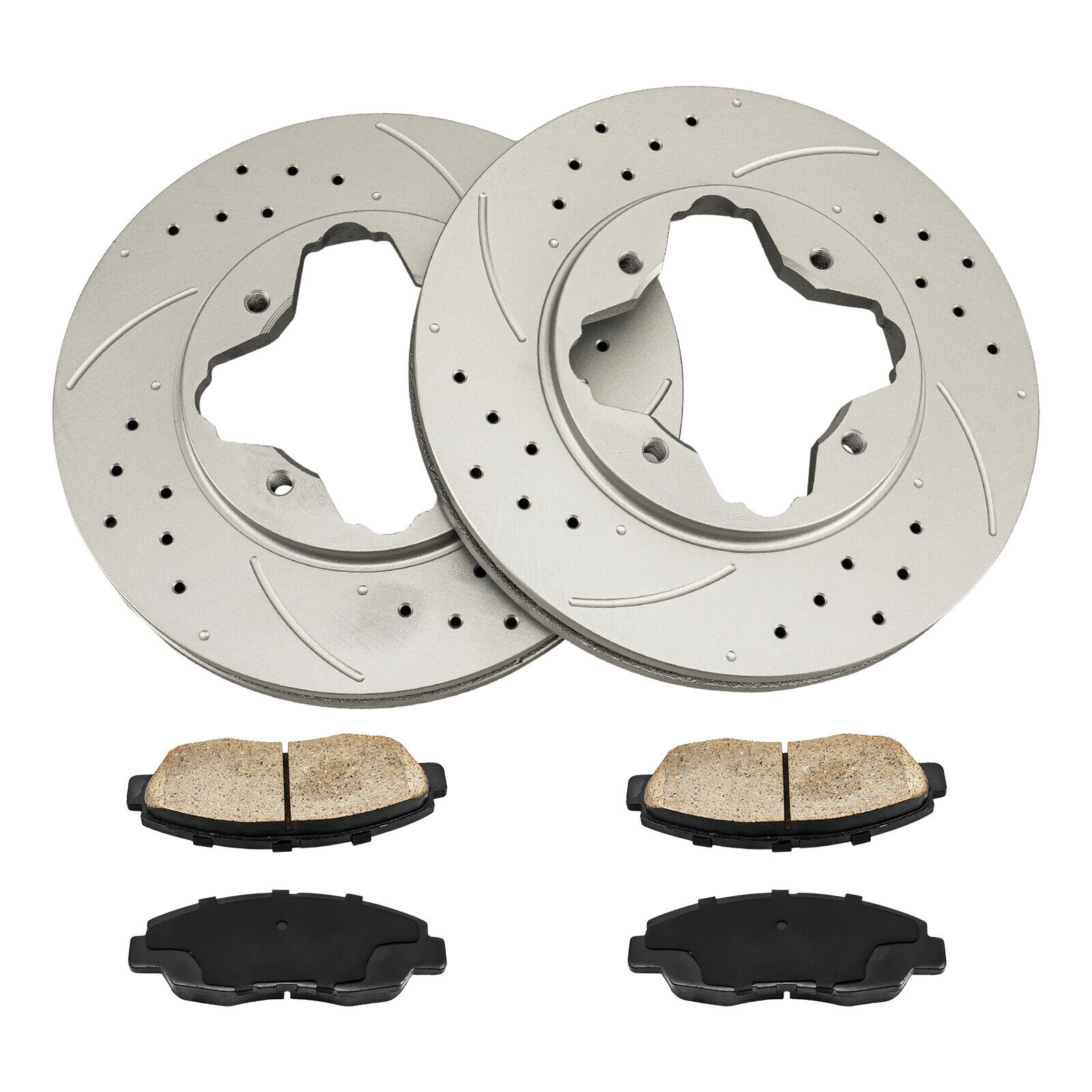 Front Drilled Brake Rotors W/ Ceramic Pads For 1990-1997 Honda Accord Acura CL
