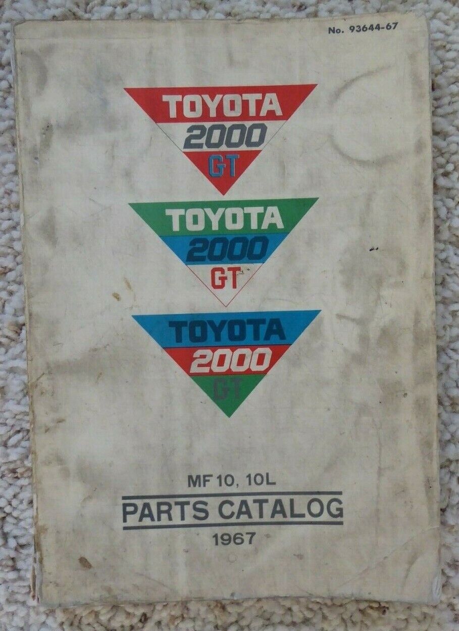 Original 1967 Toyota 2000 GT 2000GT Parts Catalog