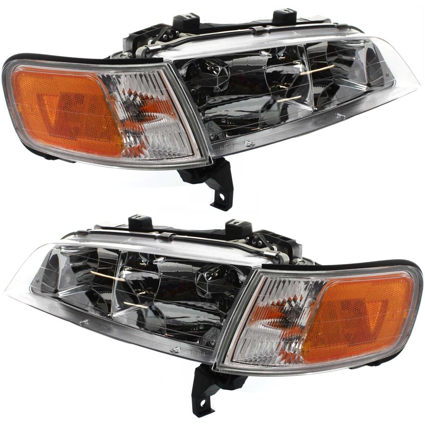 Headlight Assembly Set For 1994-1997 Honda Accord Left Right Halogen With Bulb