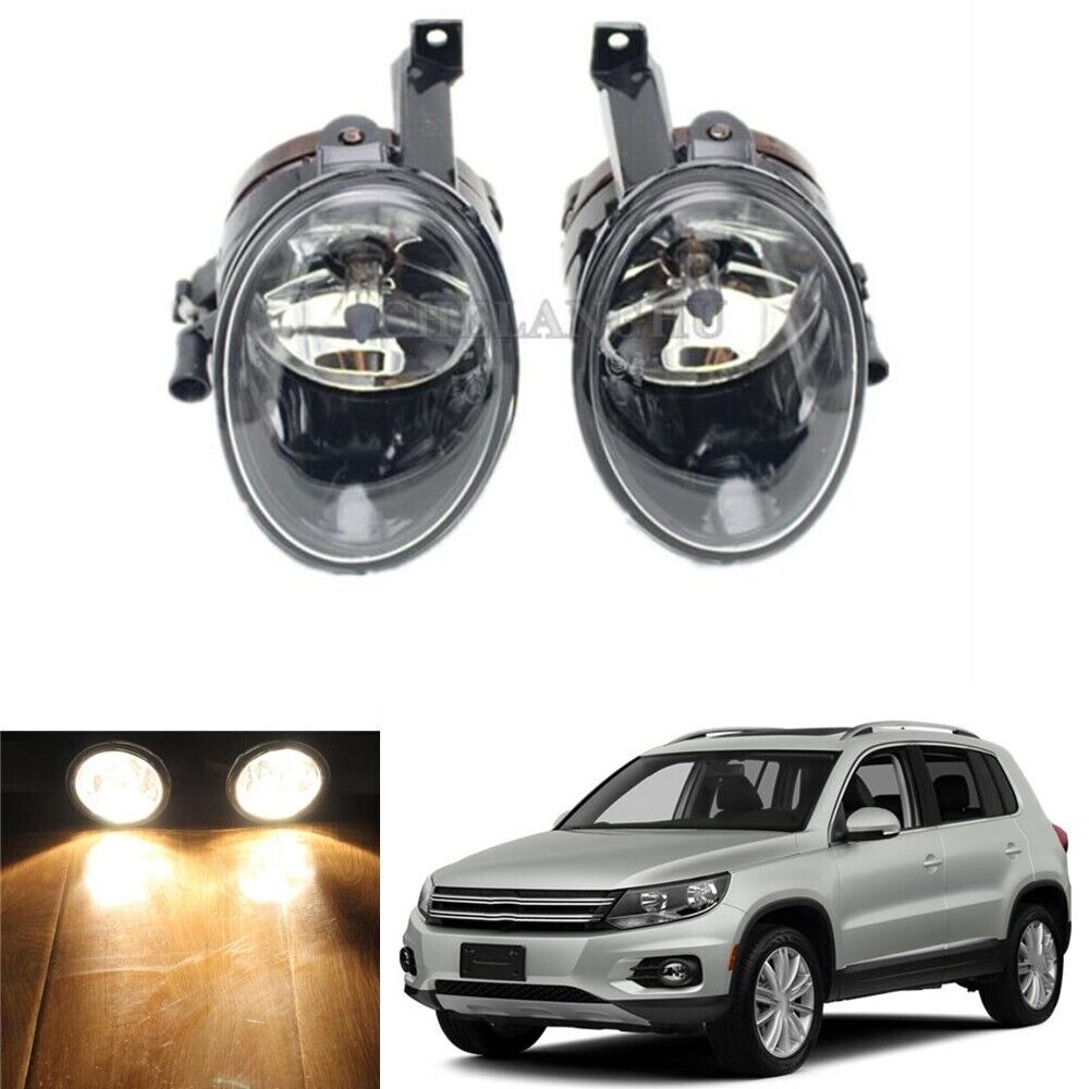 2Pcs For VW Tiguan 2012 2013 2014 2015 Front Fog Lamp Light Halogen With Bulbs