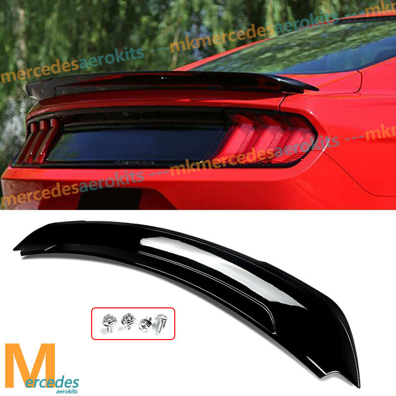 GT350 Style Glossy Black Rear Trunk Lip Spoiler Wing For Ford Mustang 2015-2022