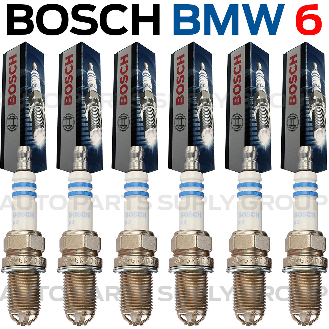 6PC BMW Spark Plugs Bosch OEM Platinum+4 Factory High Power Set E39/E46-M54 NEW