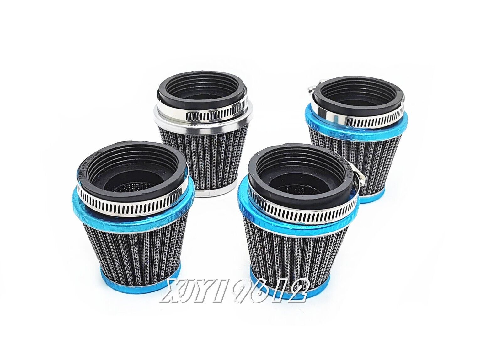 4x 60mm Universal Chrome Air Filter For Motorcycle & ATVs