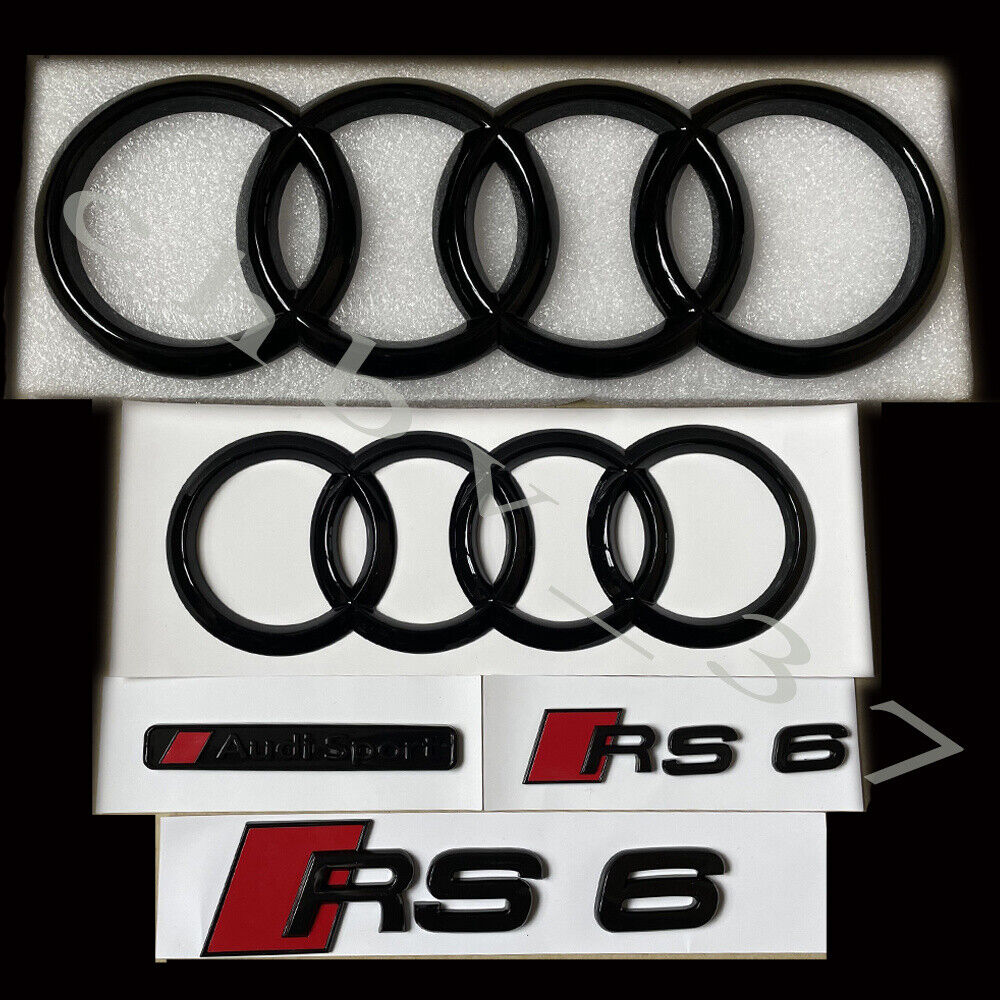 Audi RS6 Gloss Black Full Badges Package Exclusive Pack For  Audi RS6 S6 C6 C7