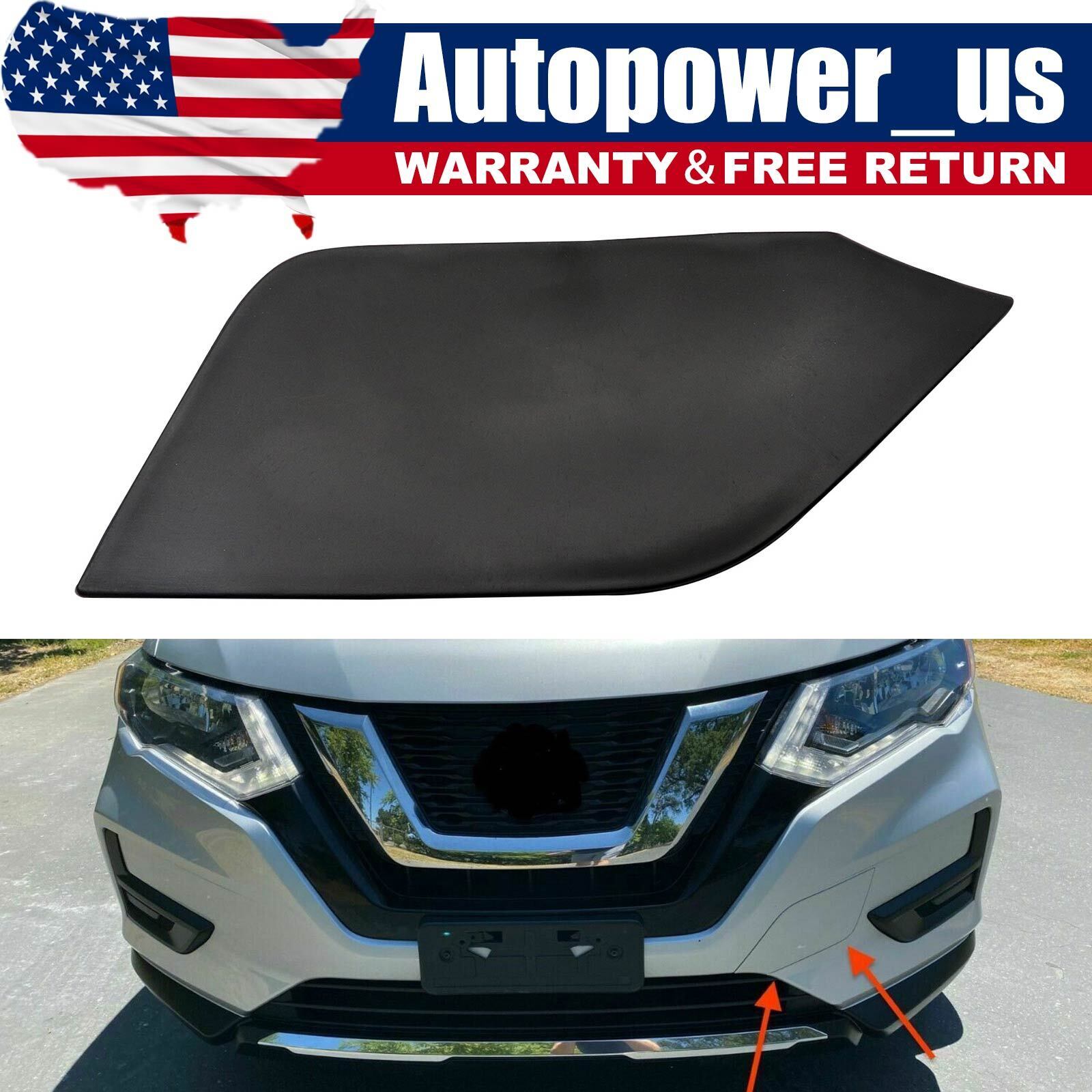 For 2017-2020 Nissan Rogue Front Bumper Tow Hook Cover 622A0-6FL0H US