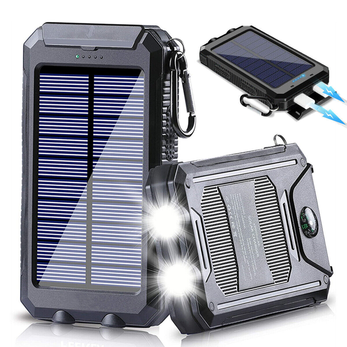 20000mAh Dual USB Portable Solar Battery Charger Solar Power Bank for Cell Phone