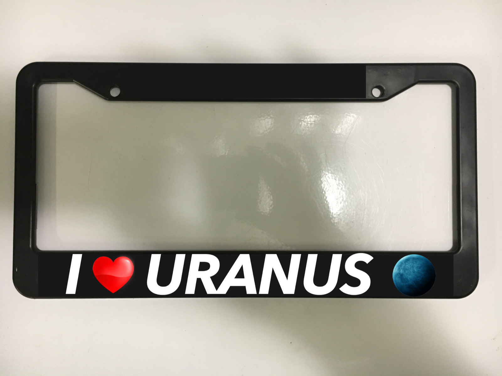 I LOVE URANUS PLANET GALAXY FUNNY SPACEBALLS NASA Black License Plate Frame NEW