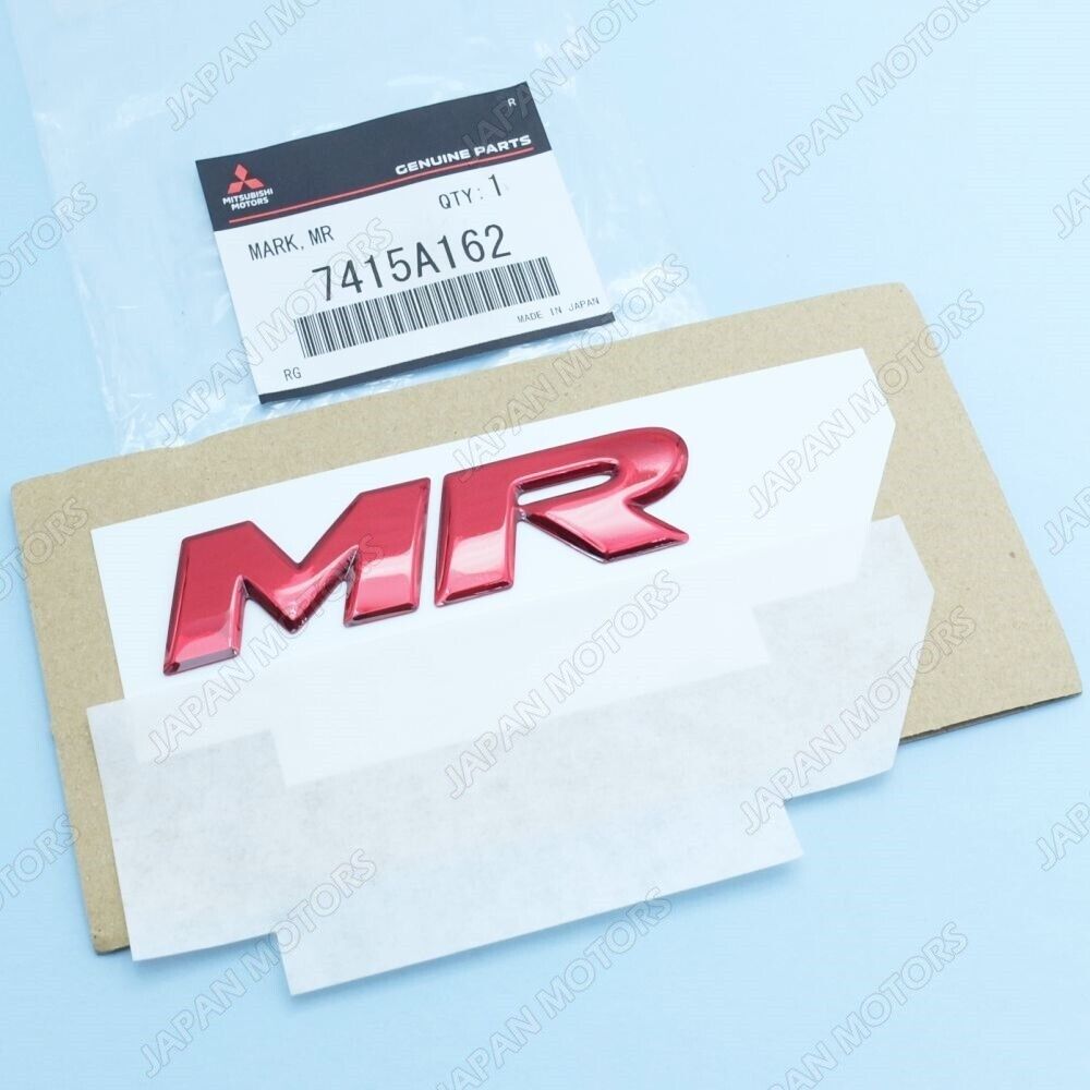 Genuine OEM Mitsubishi Lancer Evolution Trunk Lid Emblem Badge Red “MR” 7415A162