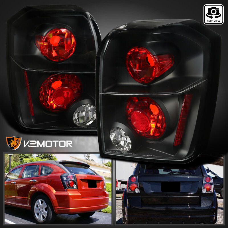 For 2007-2012 Dodge Caliber R/T SE SXT SRT4 Tail Lights Brake Lamps Black Pair
