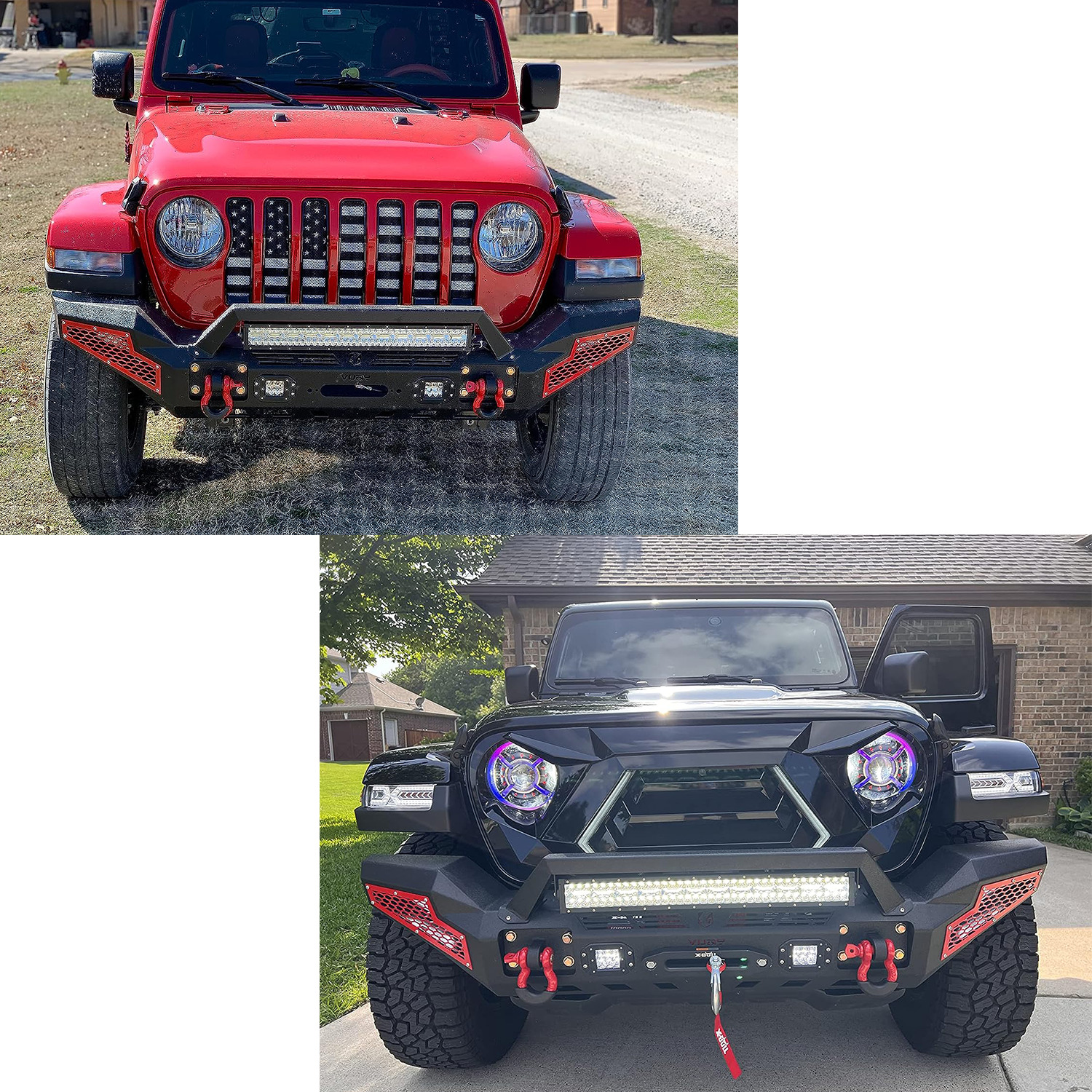 For 2020-2024 Jeep Gladiator JT Front Rear Bumper with Spare Tire Rack