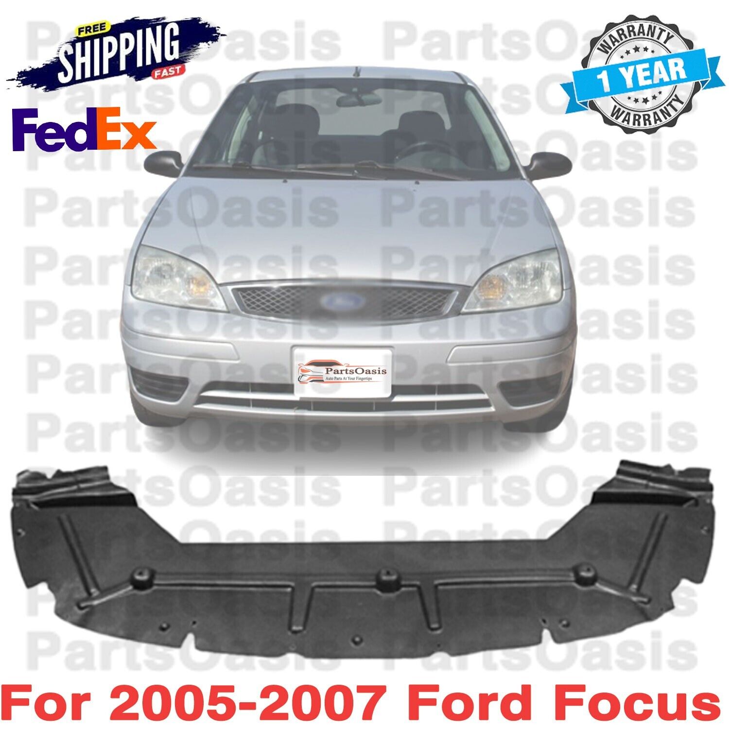 Brand New Standard Replacement Undercar Shield For 2005-2007 Ford Focus