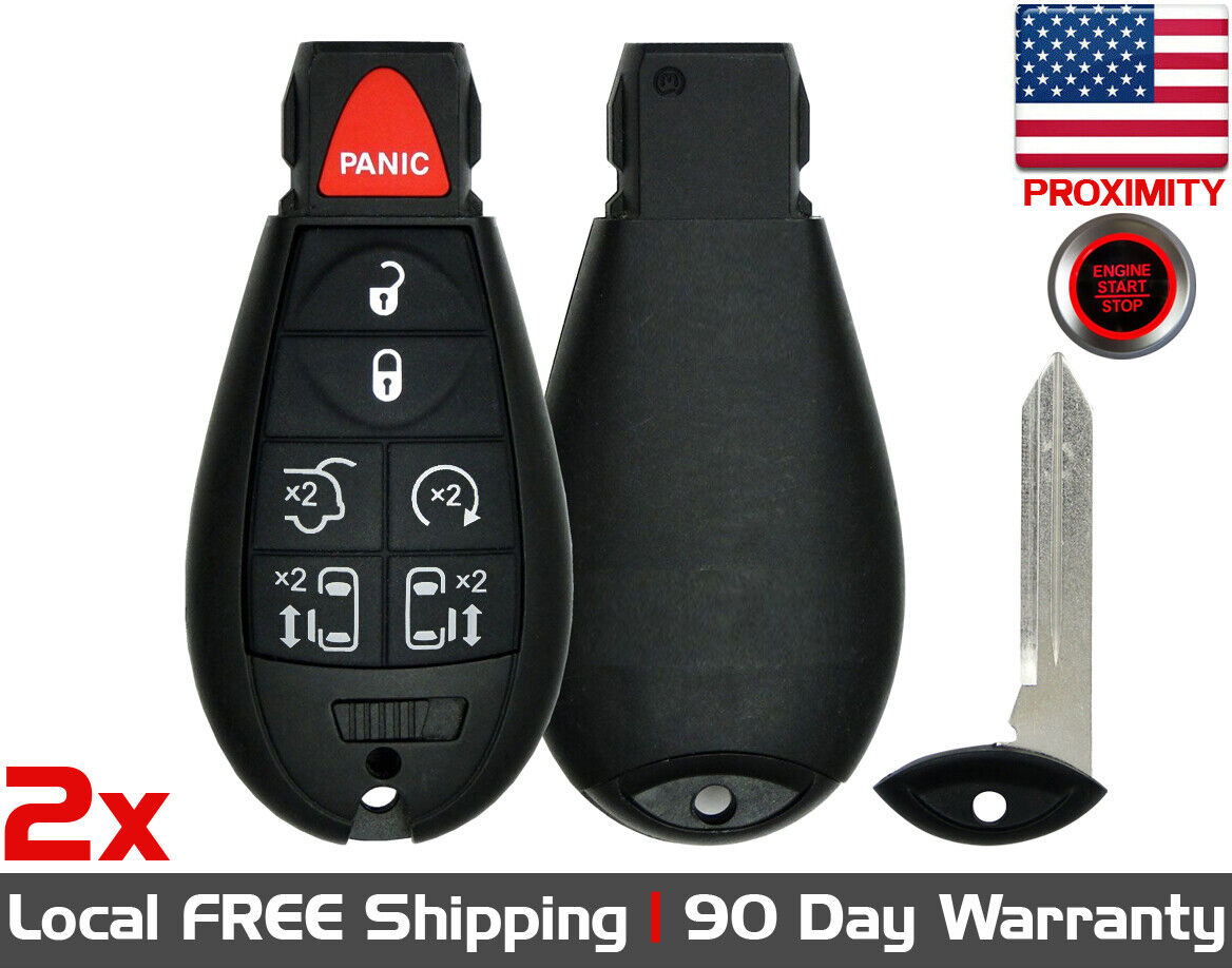 Lot 2x New Replacement PROXIMITY Keyless Entry Remote Key Fob for Dodge Chrysler