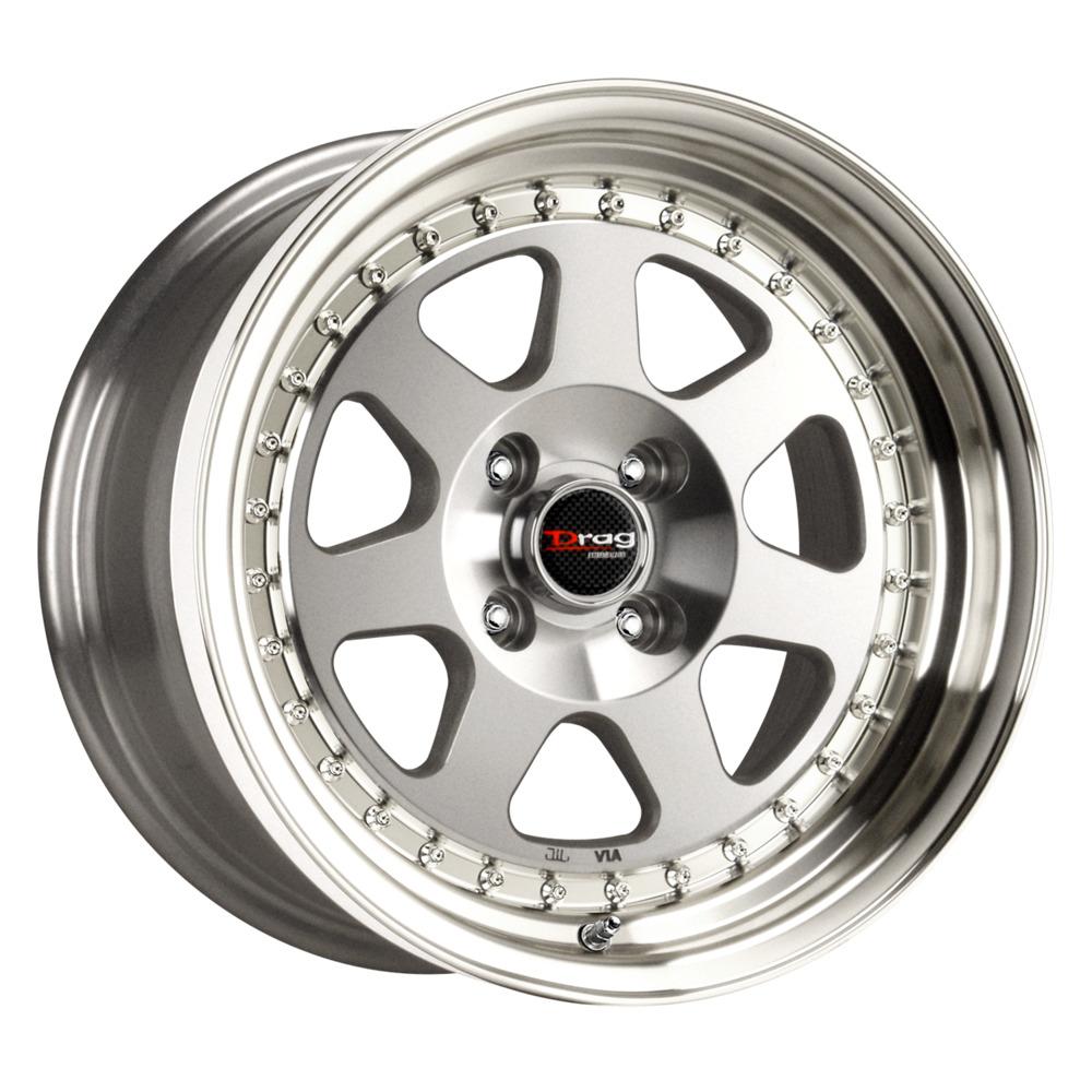 1 New Full Machined Face 15X7 10 4-100 Drag DR-27 Wheel