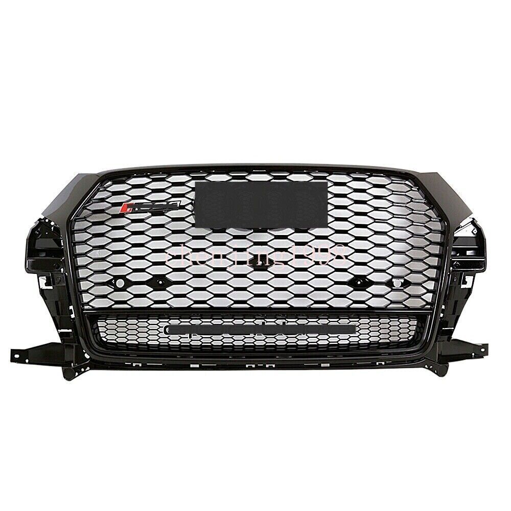 For Audi Q3 SQ3 RSQ3 Style Front Bumper Black Honeycomb Mesh Grille Grill 16-18