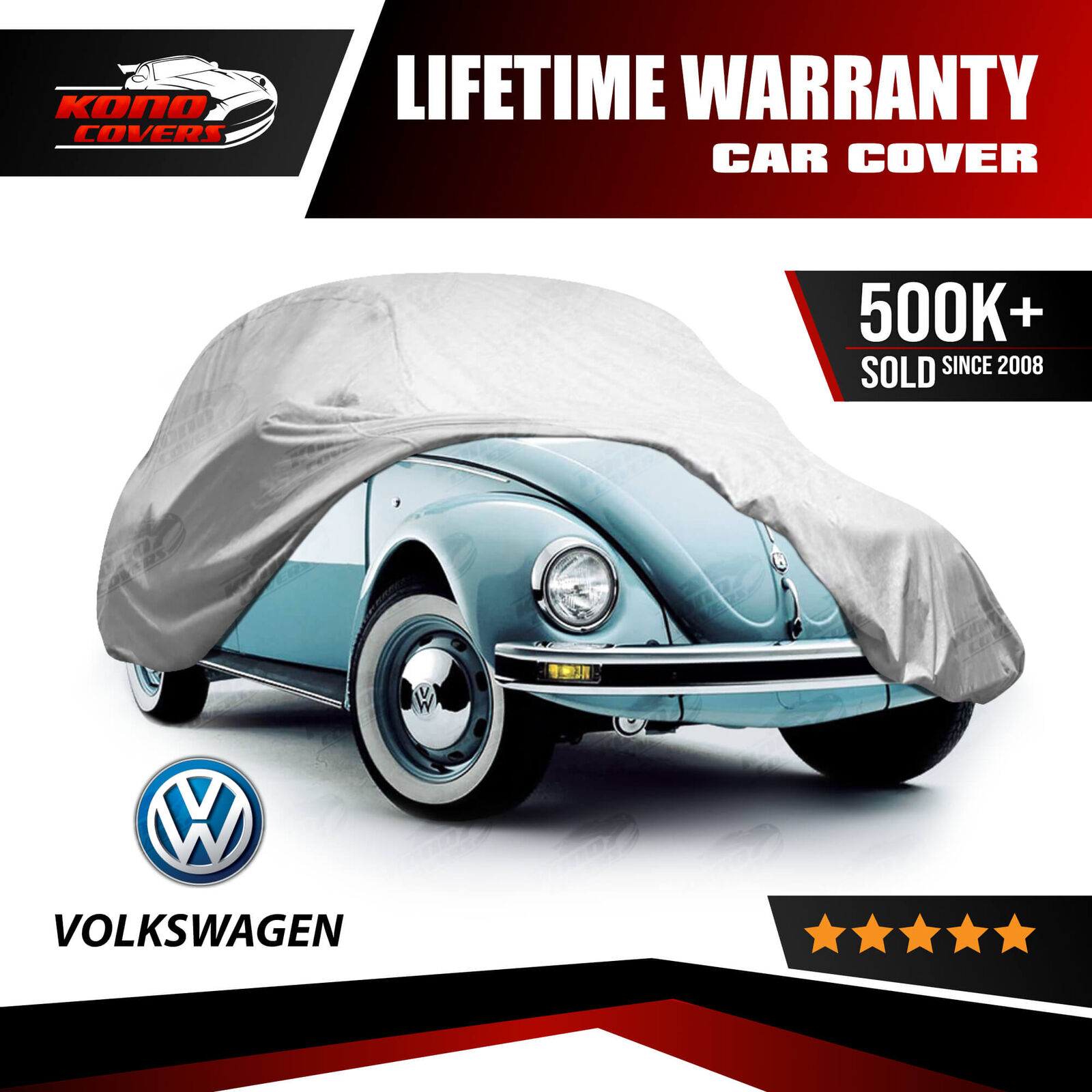 Classic Volkswagen Super Beetle 4 Layer Car Cover Water Proof Rain Snow Sun Dust