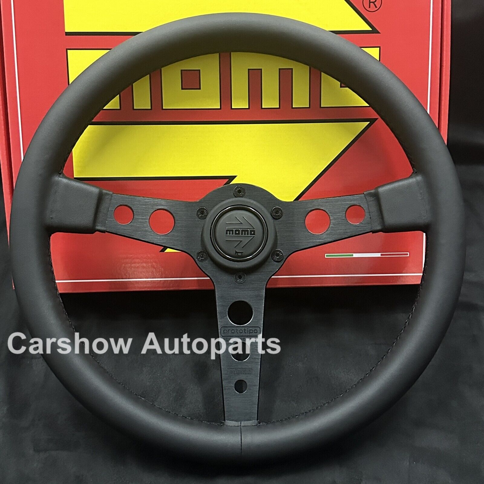 MOMO prototipo P5 Black Edition 350mm 14' Genuine Leather Sport Steering Wheel