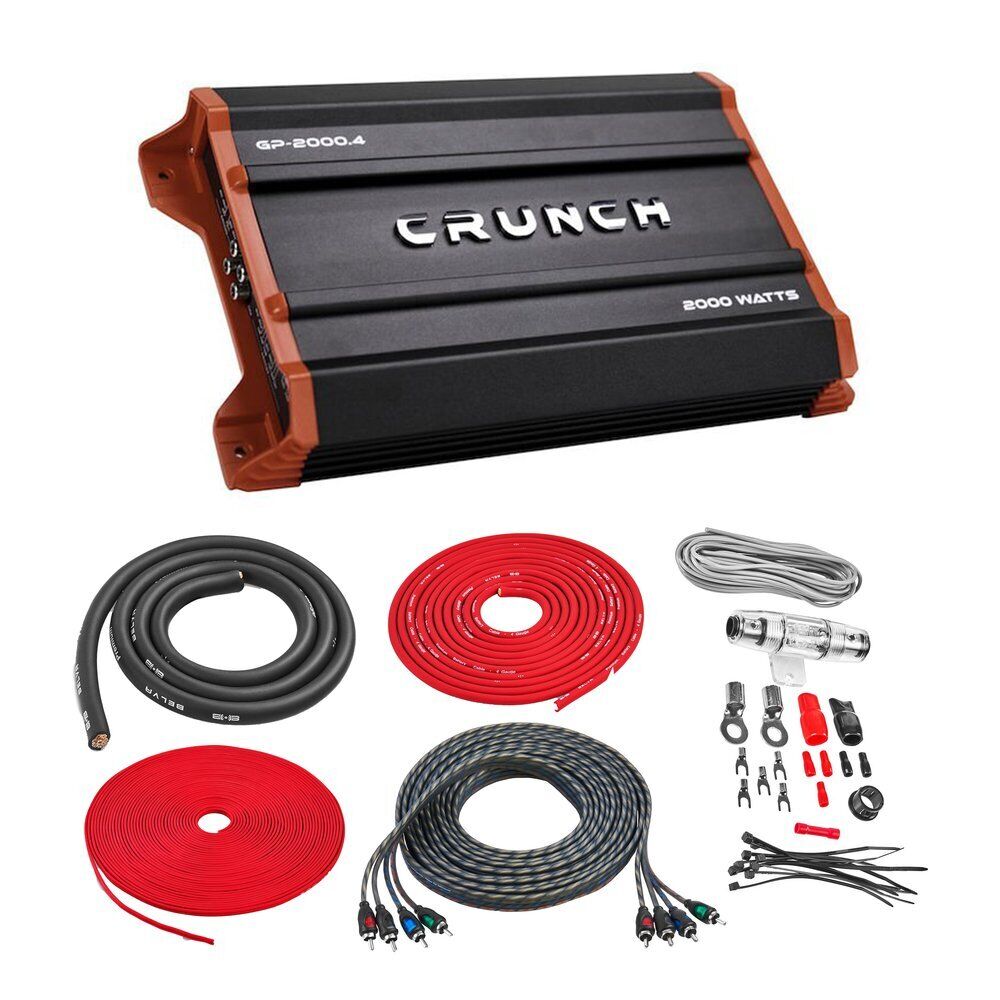 GP-2000.4 | 2000W Four Channel Amplifier w/ Amp Kit  | Crunch