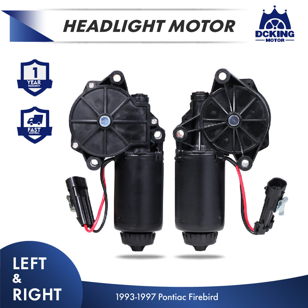 2X Headlight Headlamp Motor For Pontiac Firebird 1993-1997 Driver And Passenger 