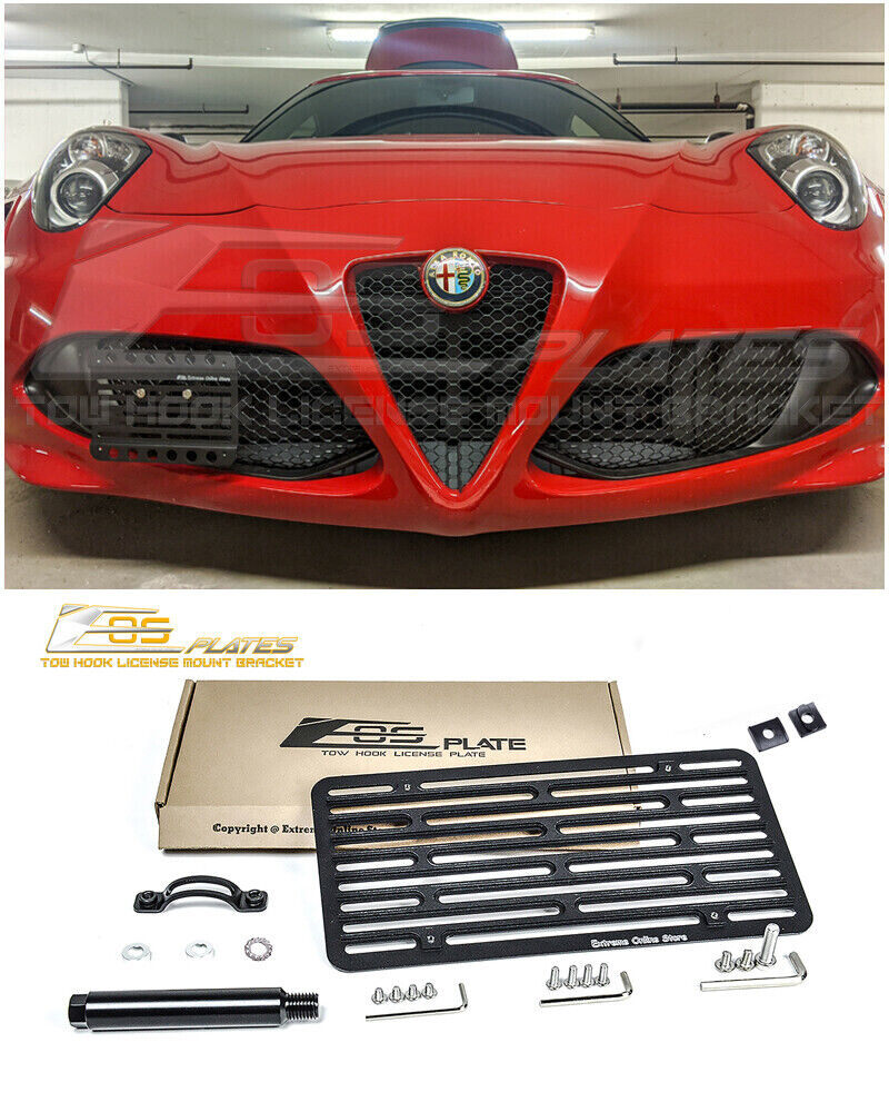 EOS Plate For 15-Up Alfa Romeo 4C Full Size Front Bumper TowHook License Bracket