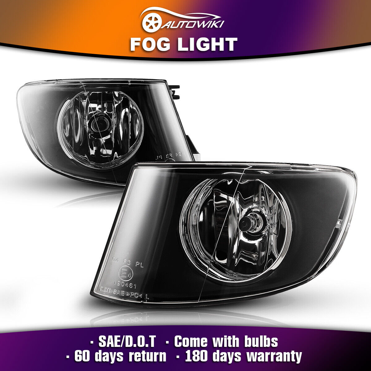 For 07-11 BMW 3 Series E92 E93 Coupe Fog Lights Clear Lamps Pair Left Right