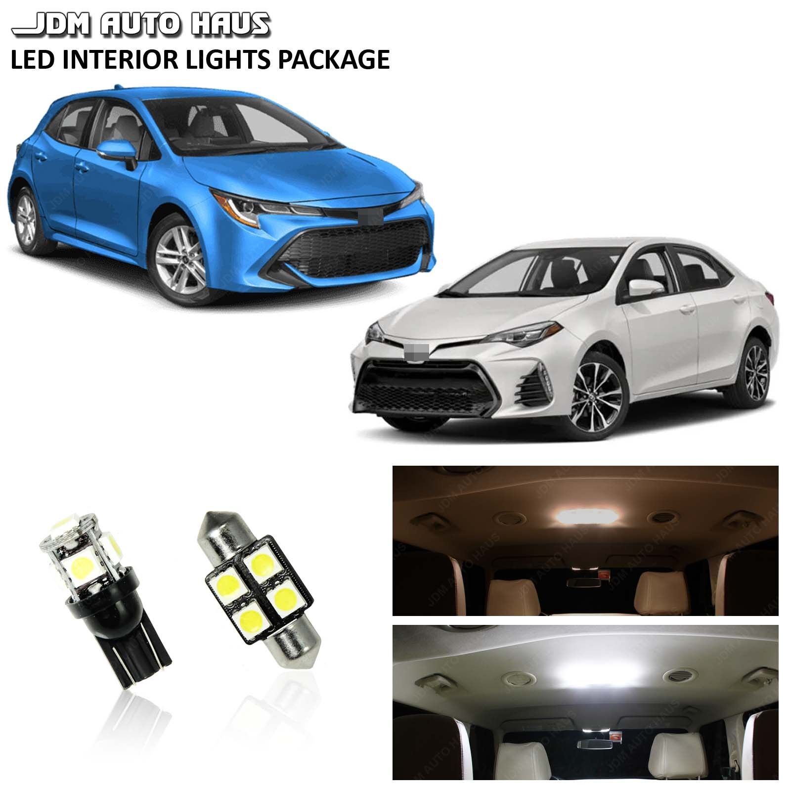 8x White Full Interior LED Lights Bulb Fits 2019 Toyota Corolla Sedan Hatchback