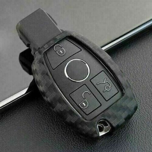 For Mercedes-Benz Carbon Fiber Smart Car Key Case Cover Fob Holder Accessories A