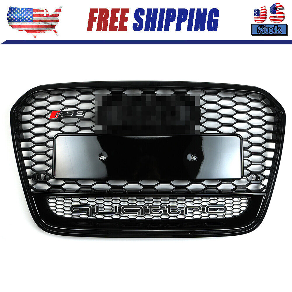 For 2012-2015 Audi A6 S6 C7 RS6 Front Radiator Grill Upper Grille With Quattro