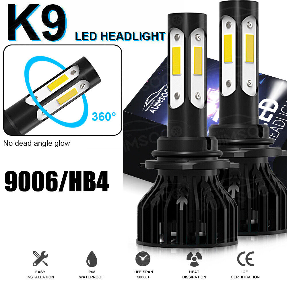 4-Side 9006 LED Bulbs Headlight Low Beam Bright Replace Halogen Perfect Beam Kit