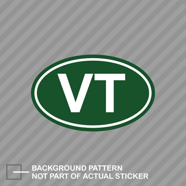 Green Oval VT Vermont Sticker Decal Vinyl vermont oval vt euro oval