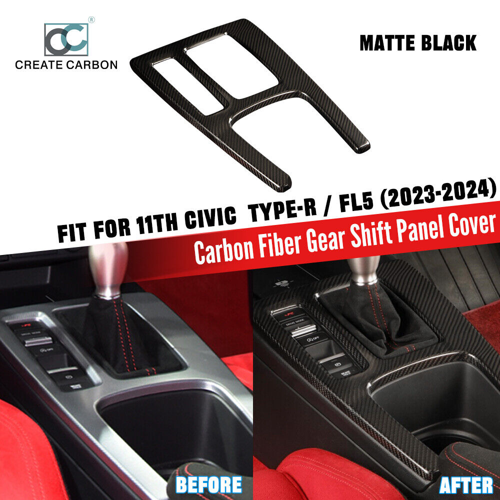 Real Carbon Fiber Gear Shift Panel Cover Trim For Honda 11th Type R FL5 (LHD)