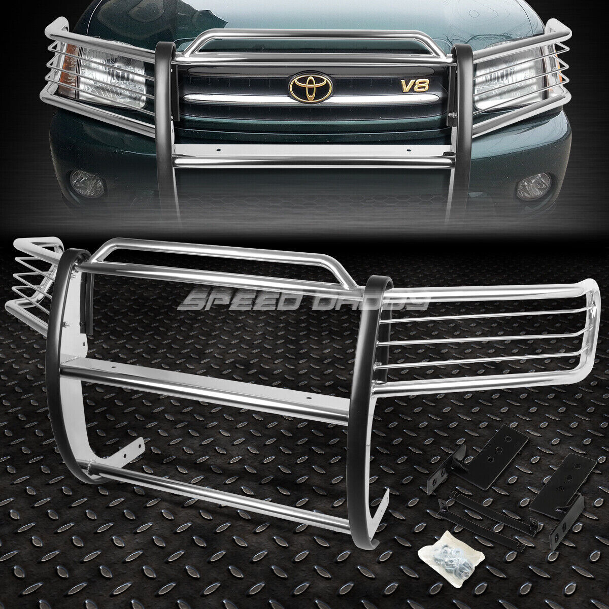 FOR 01-07 TOYOTA SEQUOIA UCK SUV CHROME STAINLESS STEEL FRONT BUMPER GRILL GUARD