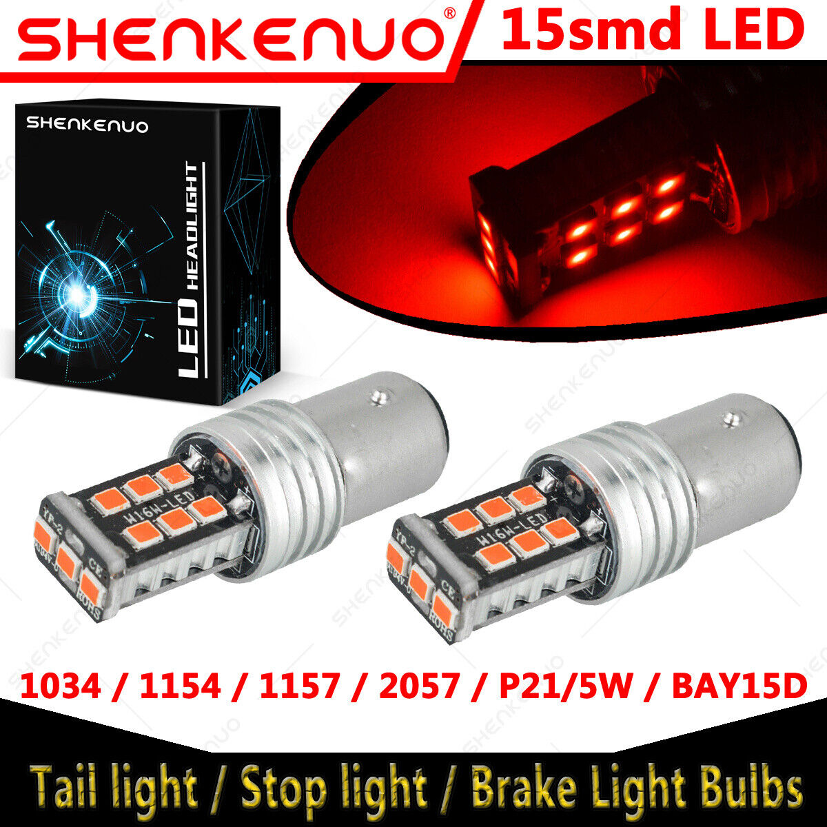 For Suzuki Boulevard S40 C50 2X P21/5W 1157 LED Tail Light Stop Brake Light Bulb