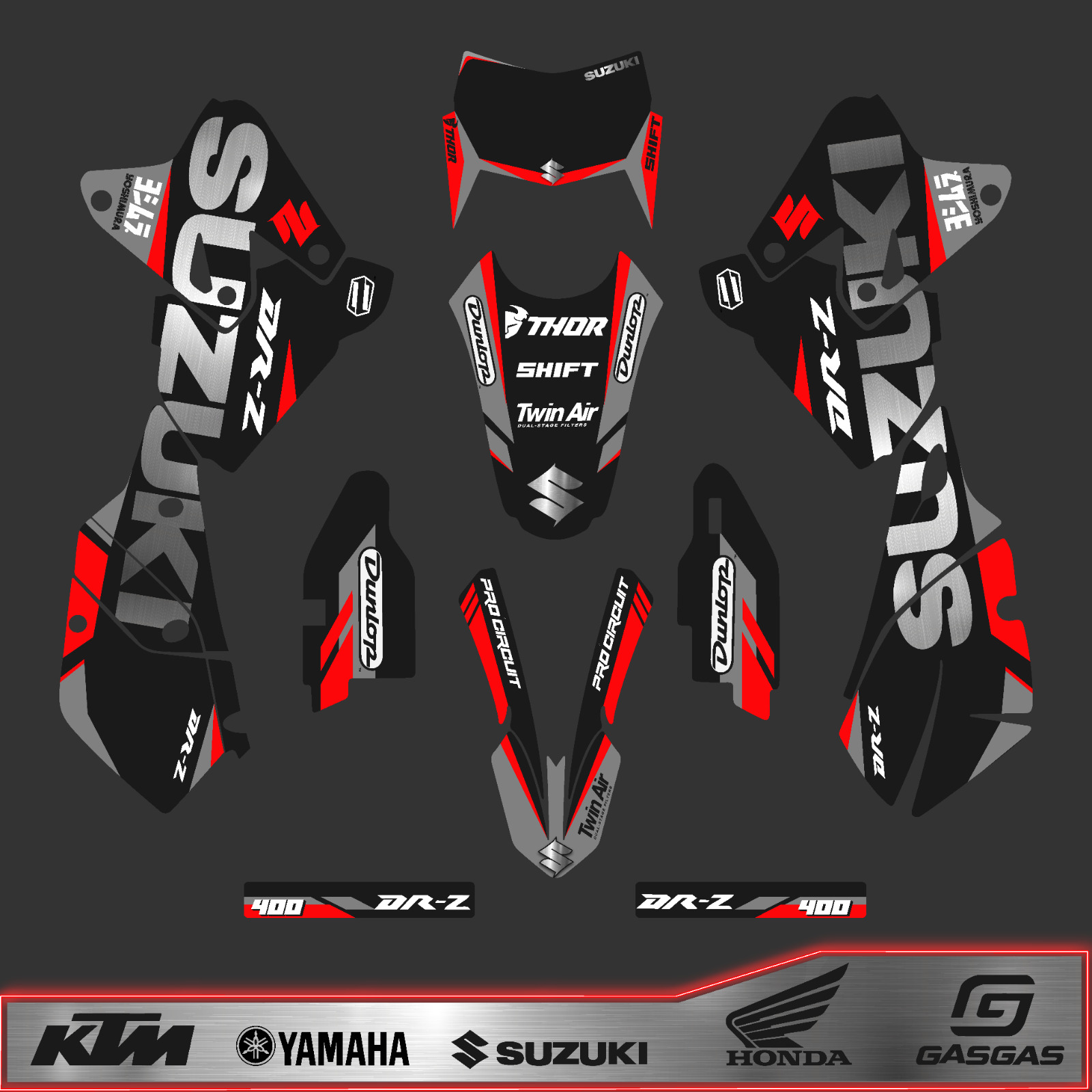 Graphics Decal Kit For Suzuki DRZ400SM (All Years) DRZ 400 SM S E 2 pin