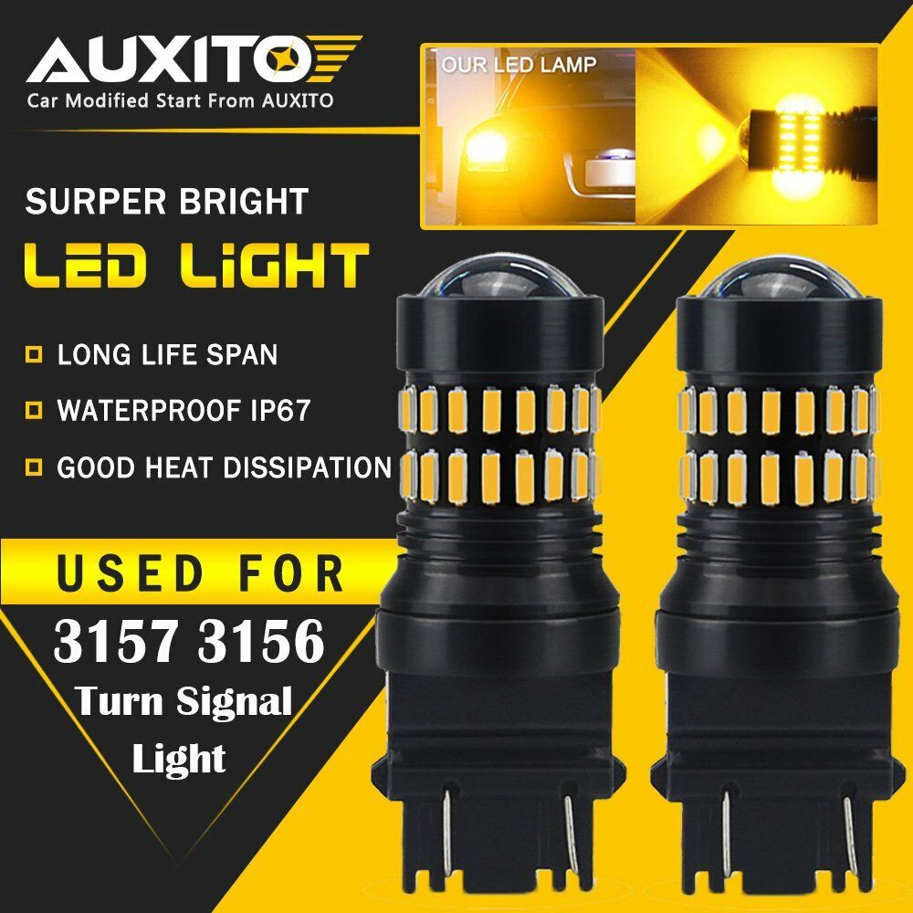 2x AUXITO Yellow Amber 3157 LED DR Turn Signal Parking Light Blinker Corner Bulb