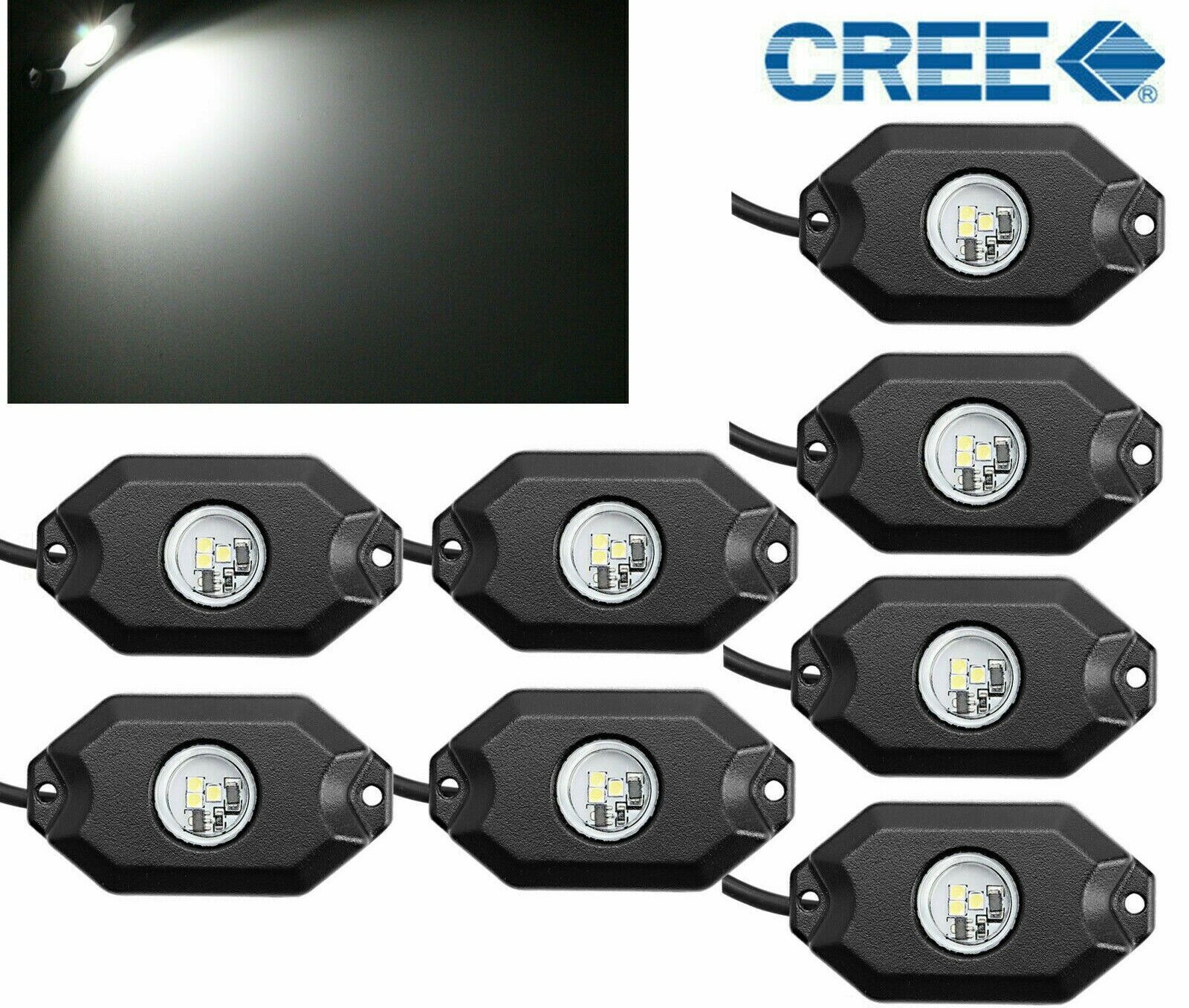 8 Pod white LED Rock Light Underbody Glow Lamp Chasing