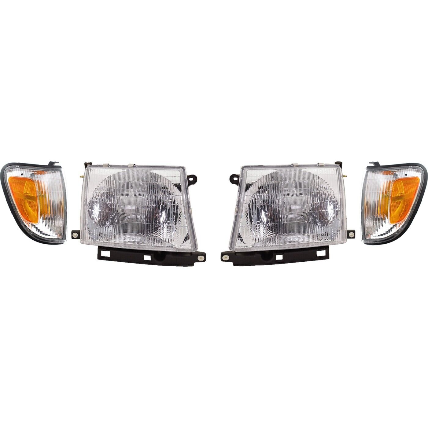 Headlight Kit For 1997-2000 Toyota Tacoma 4WD RWD With Corner Light LH and RH