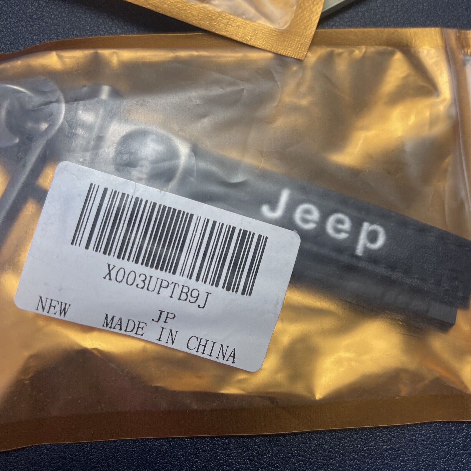 Black Leather Keychain with Jeep logo New
