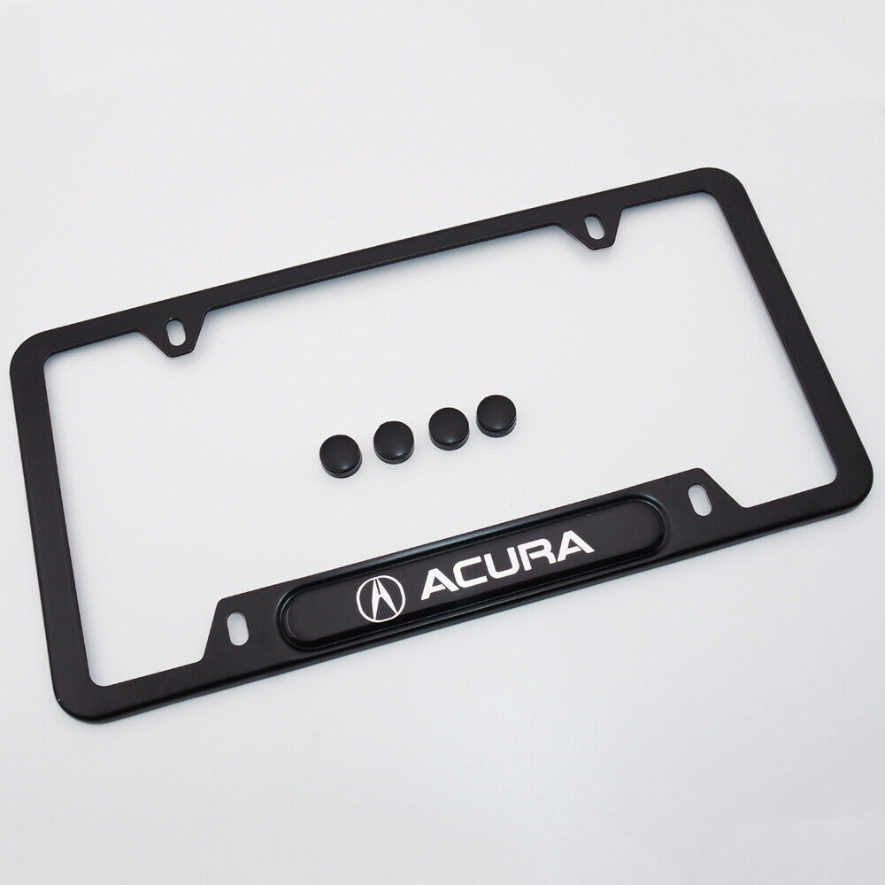 For Acura Brand New License Frame Plate Cover Stainless Steel A-SPEC port Black