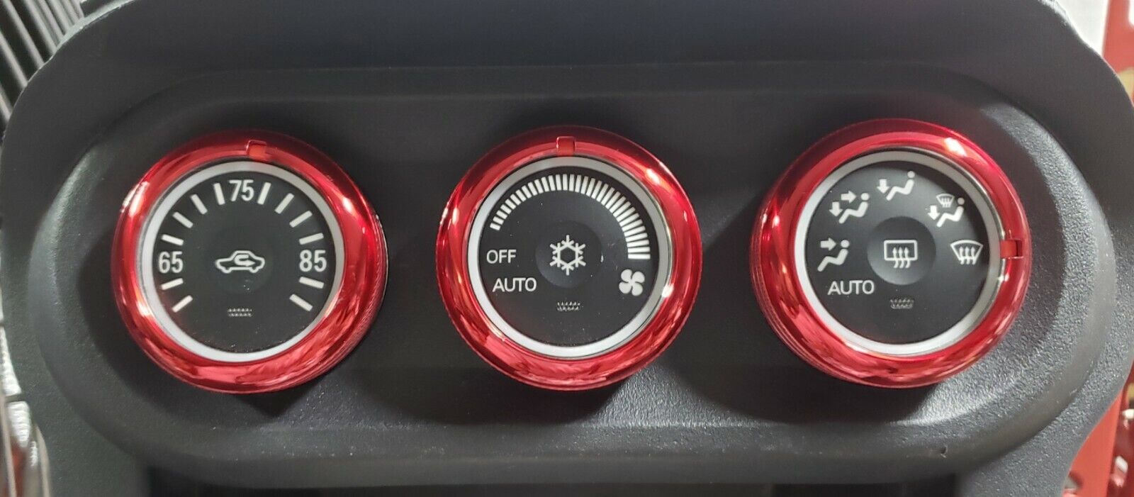SSCO CANDY RED 08+ EVO X CLIMATE CONTROL COVERS LANCER MR EVOLUTION MITSUBISHI
