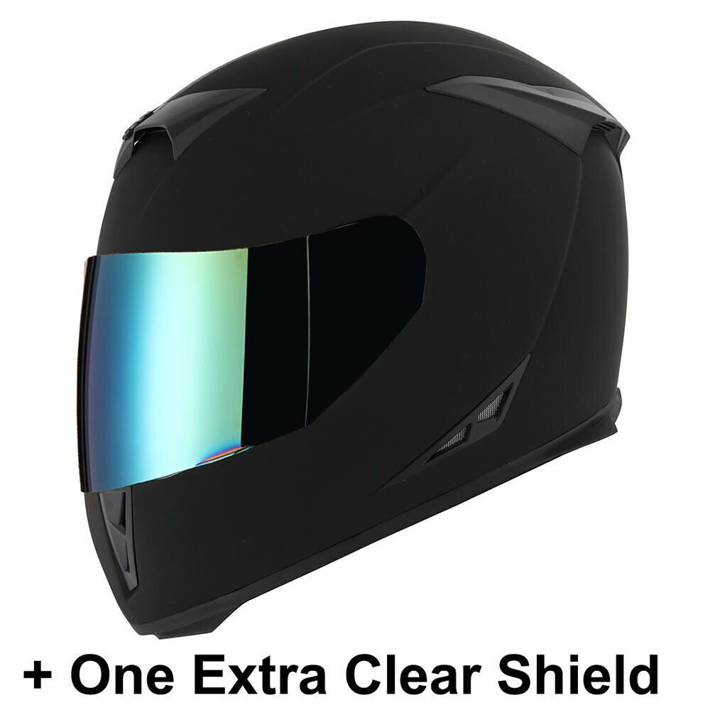 New 1Storm Adult Motorcycle Full Face Helmet Skull King + One Extra Clear Shield