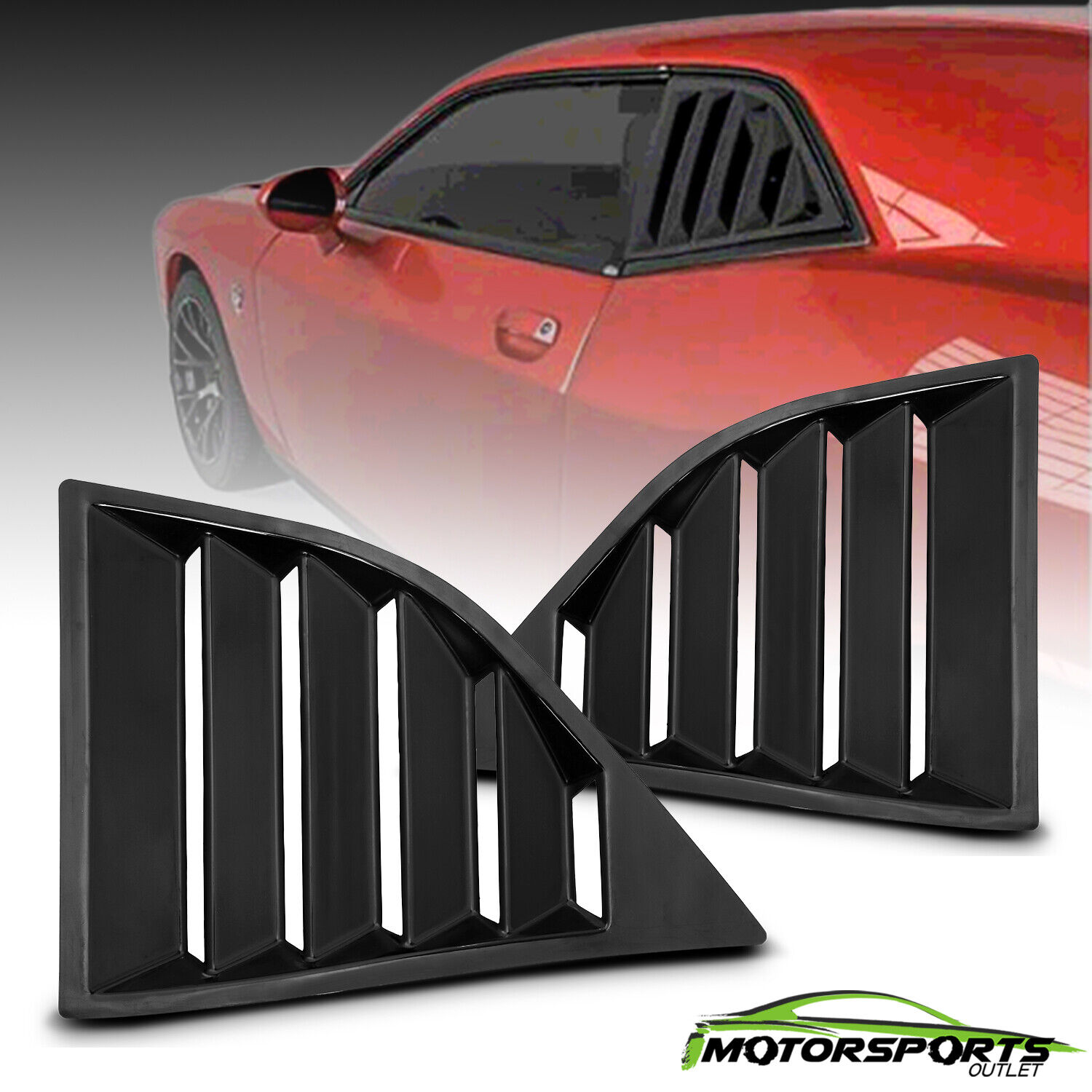 Fit 2008-2017 Dodge Challenger GT Lambo Style Glossy Black Side Window Louvers