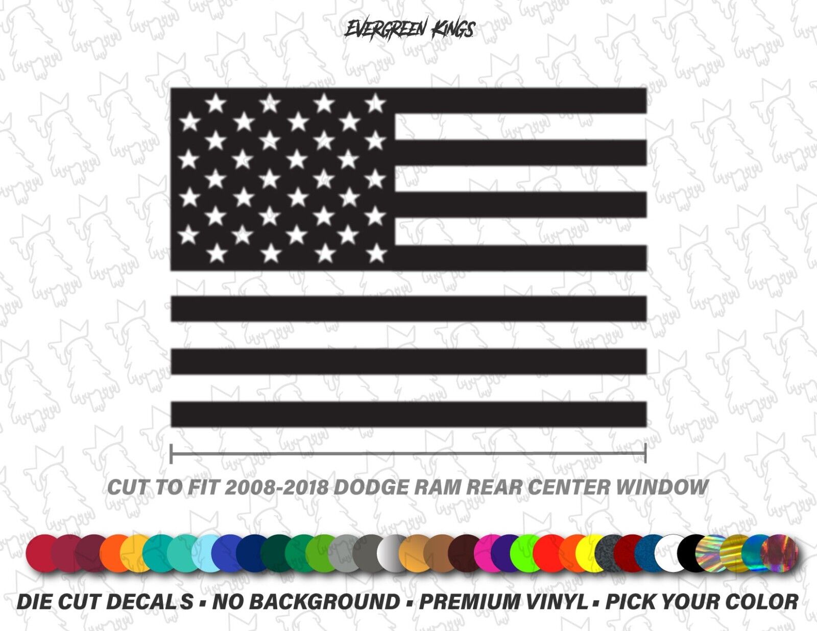 Rear Sliding Window US Flag Decal For Dodge Ram 2009-2018 1500 2500 3500 4x4