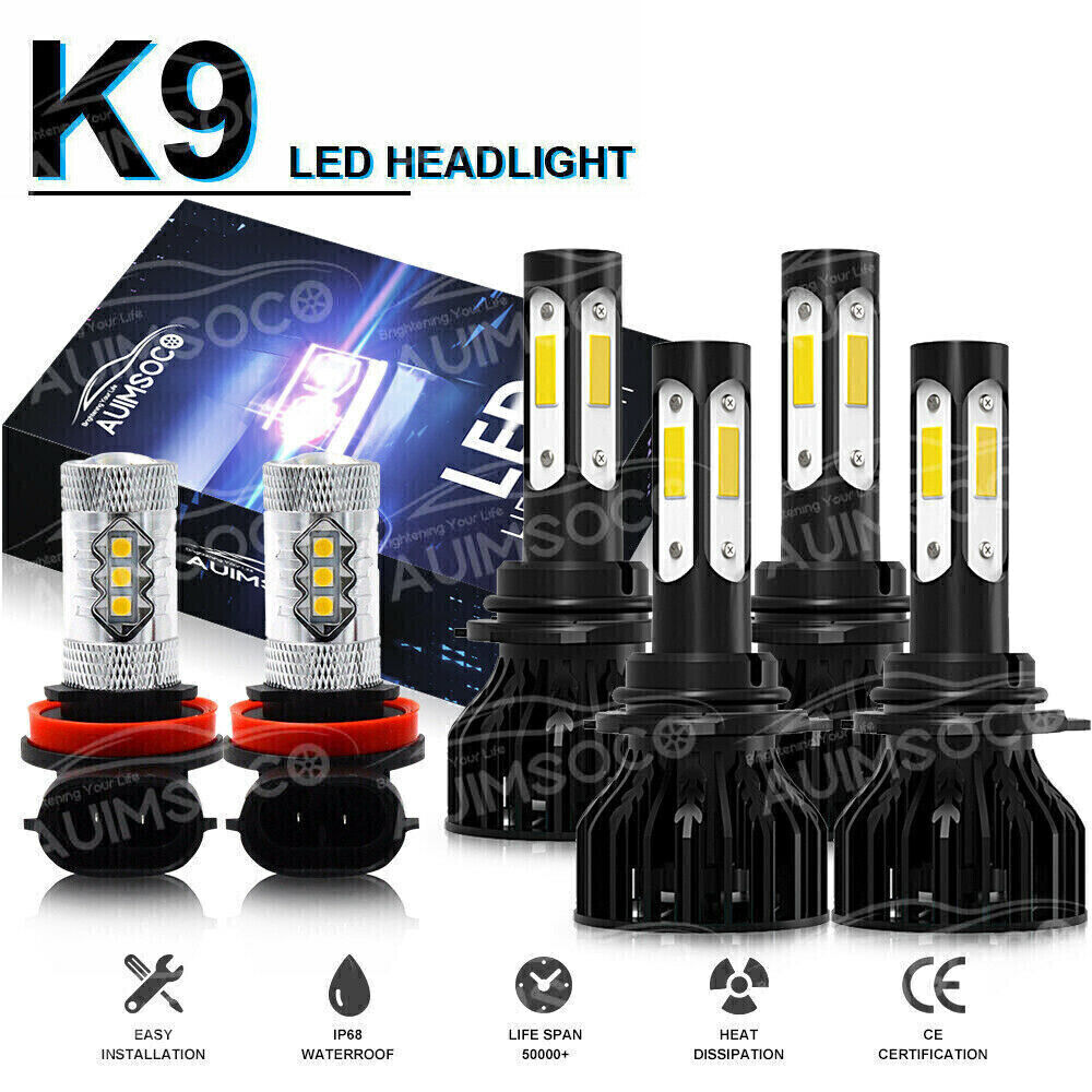 For Acura CSX 2006-2010 2011 LED Headlight + Fog Light 6 Bulbs Combo Kit 6000K