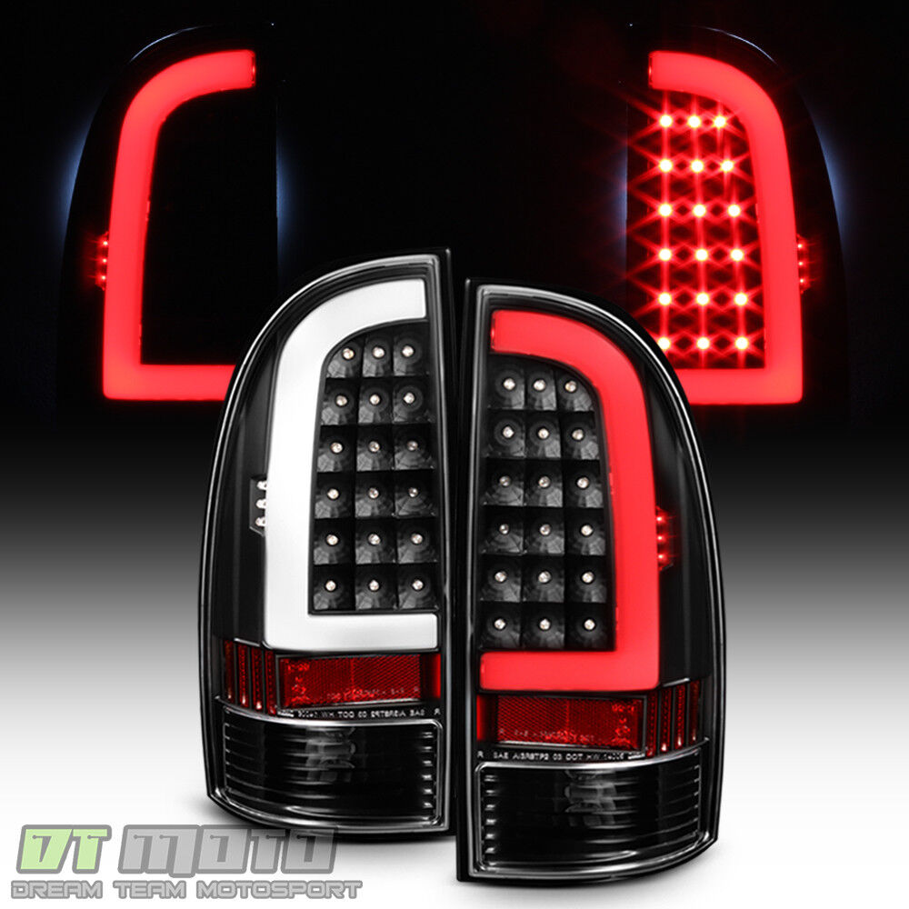 For Blk [Light Bar Design] 2005-2015 Toyota Tacoma LED Tail Lights Brake Lamps
